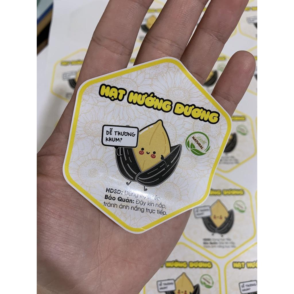 55 Tem lục giác các loại hạt mứt Tết 7*8cm