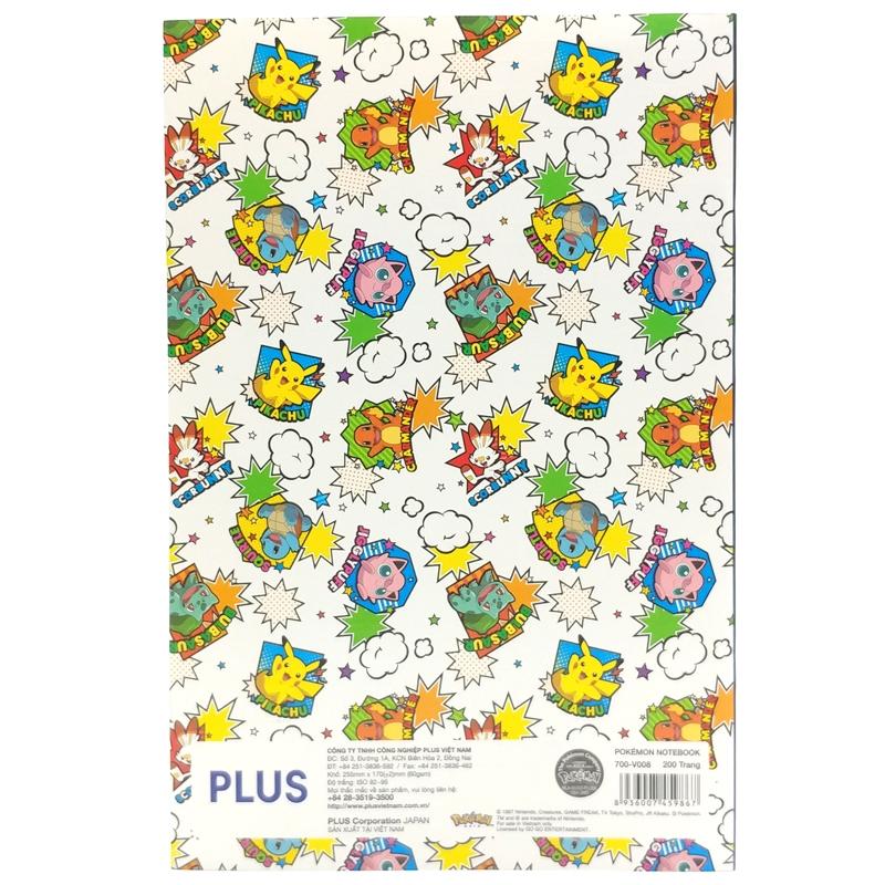 Tập Học Sinh B5 4 Ly Ngang 200 Trang 70gsm Pokemon Notebook - Plus 700-V008