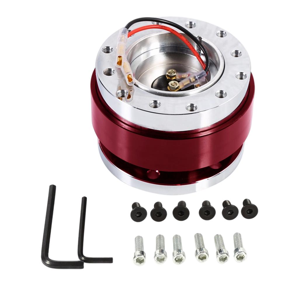 Universal Steering Wheel Hub Adapter Metal Replacement Parts Accessories Red