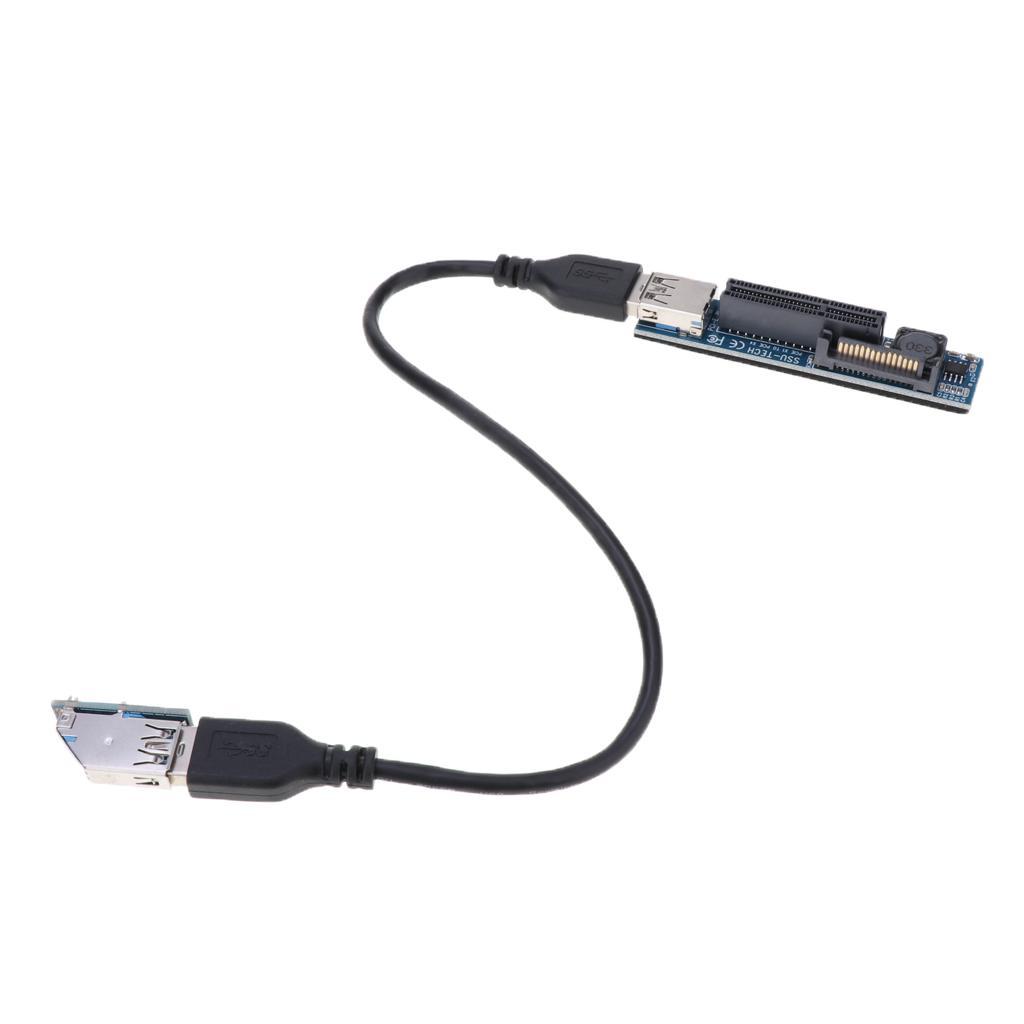 PCI Riser Extend Adapter Card with USB 3.0 Cable, Overcurrent Protection