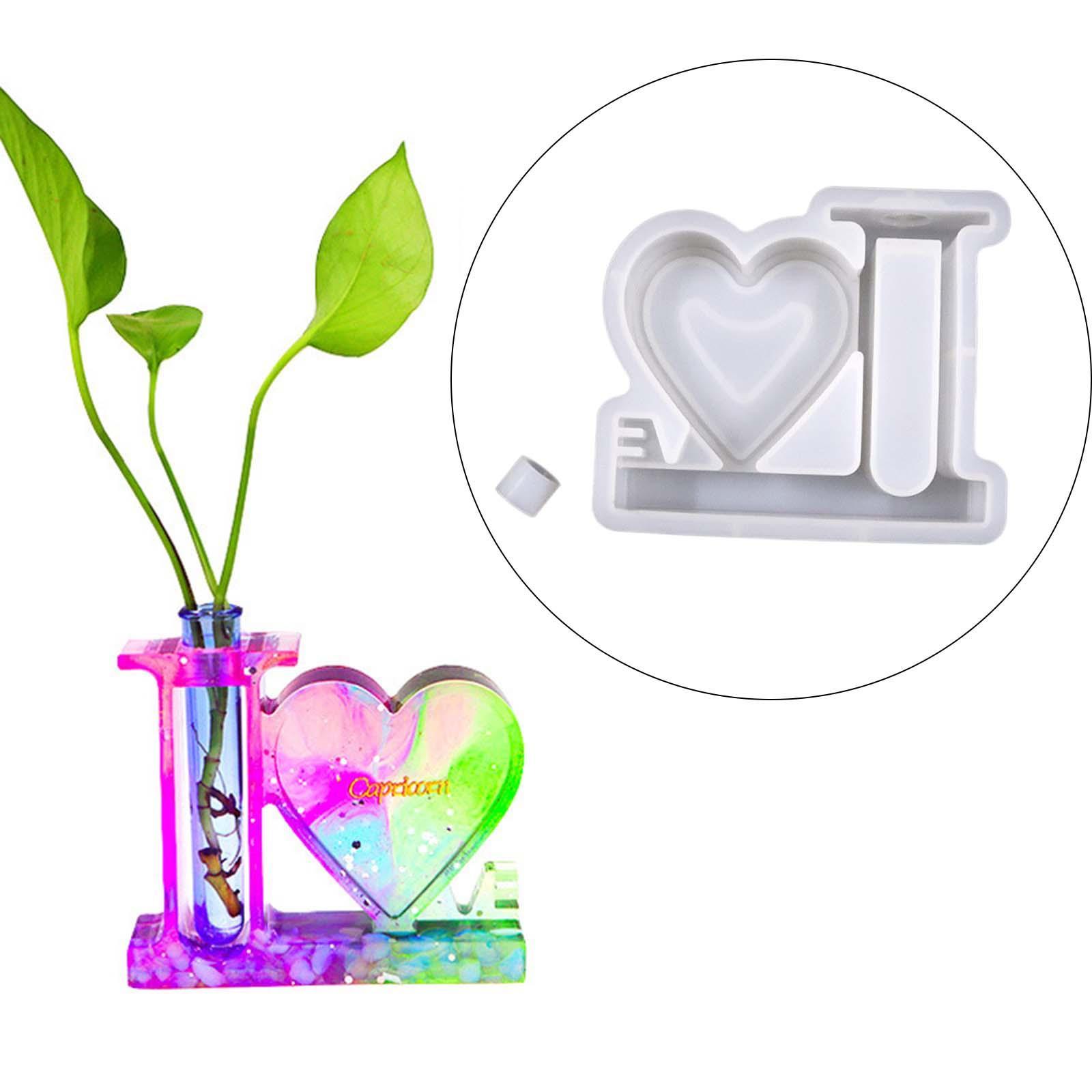 LOVE Silicone Vase Plant Resin Casting Mold Pot Epoxy Mould Craft