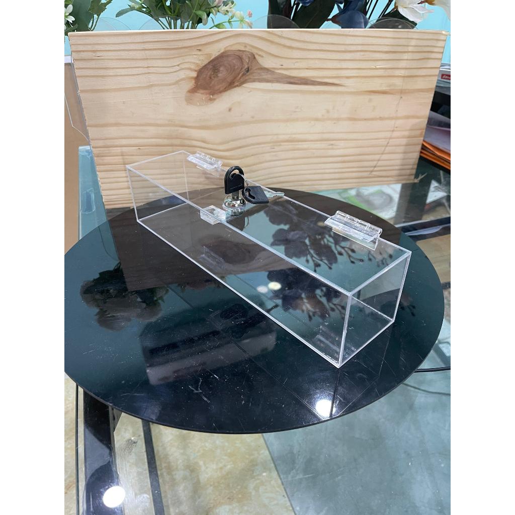 Hộp mica có nắp kèm ổ khóa, hộp đựng thực phẩm, cất giữ trang sức, nhiều kích thước