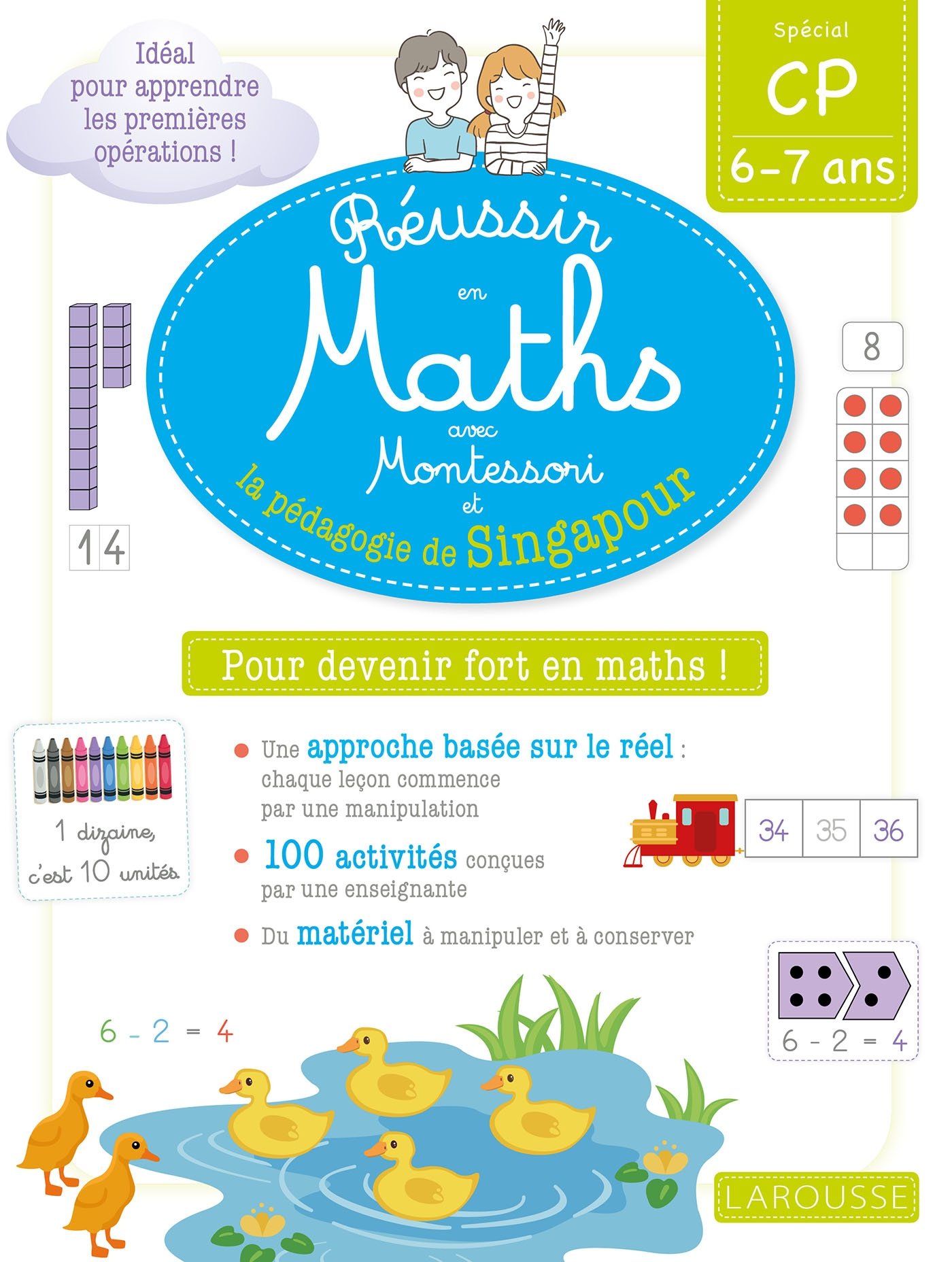 Sách luyện kĩ năng tiếng Pháp - Reussir En Maths Avec Montessori Et La Pedagogie De Singapour Cp