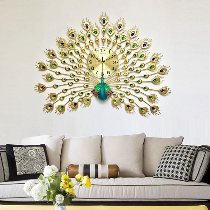 Đồng hồ treo tường GCLOCK loại to KT 70x100 cao cấp làm từ kim loại sơn tĩnh điện chạy máy kim trôi chuẩn