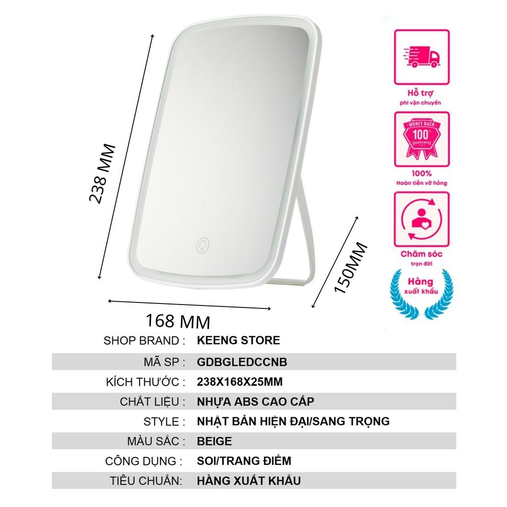 Gương Để Bàn Trang Điểm Đèn Led Cảm Ứng Cao Cấp CHIBI HUB GDBLEDCC01