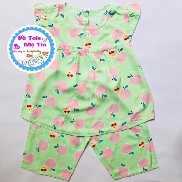 Đồ tole(lanh) quần lửng bé gái size 6(15-17kg)