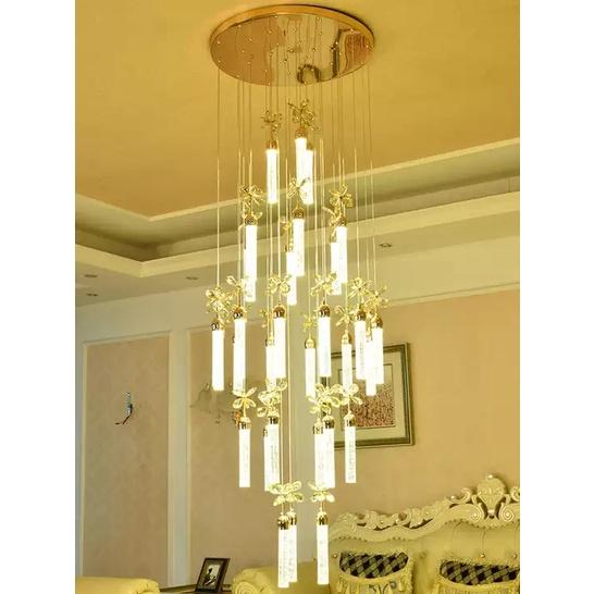 Đèn thả thông tầng phale HTK015, đèn chùm phòng khách, đèn phale