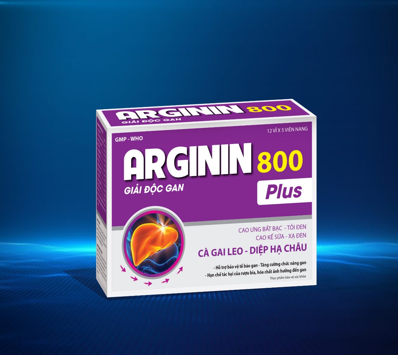 VIÊN UỐNG BỔ GAN ARGININ 800 PLUS – GIẢI ĐỘC GAN – BẢO VỆ TẾ BÀO GAN – TĂNG CƯỜNG CHỨC NĂNG GAN - ỨC CHẾ SỰ PHÁT TRIỂN CỦA VIRUT VIÊM GAN B, C – HỘP 60 VIÊN