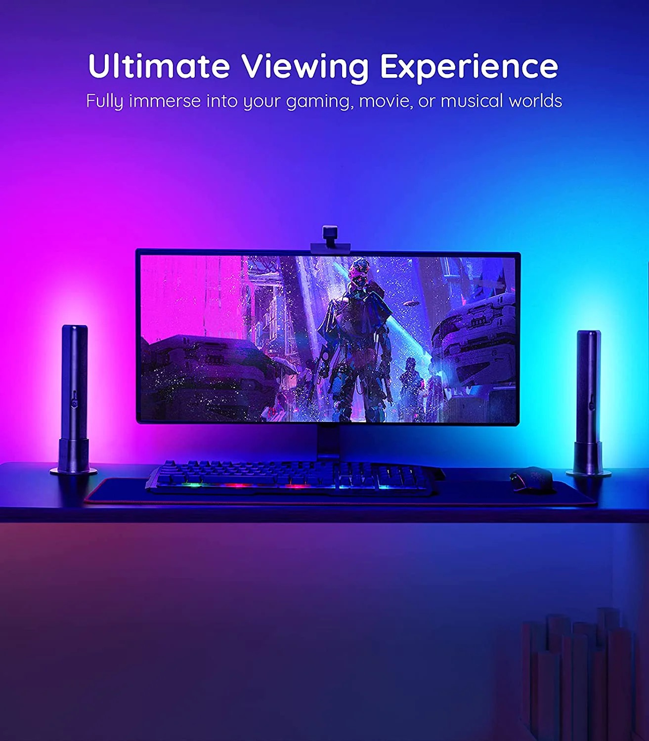 Đèn LED thanh RGB Govee Flow Pro WiFi TV Light Bars H6054 | Thanh đèn LED trang trí, kết nối và điều chỉnh thông minh, có cảm biến âm thanh| Hàng chính hãng