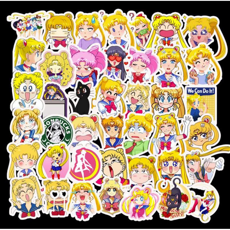 Sticker dán cao cấp anime hoạt hình thủy thủ mặt trăng Cực COOL ms#182