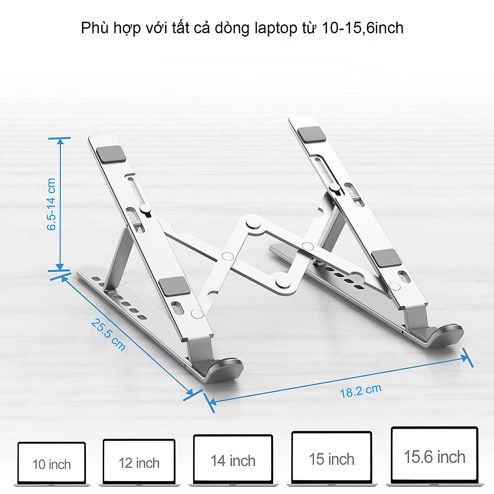 Đế Tản Nhiệt Cao Cấp Dành Cho Macbook, Laptop - Thiết Kế Sang Trọng - Tiện Lợi Cho Việc Mang Theo - Tùy Chỉnh Độ Cao Và Gấp Gọn - Chất Liệu Hợp Kim Nhôm - Hàng Chính Hãng - VinBuy