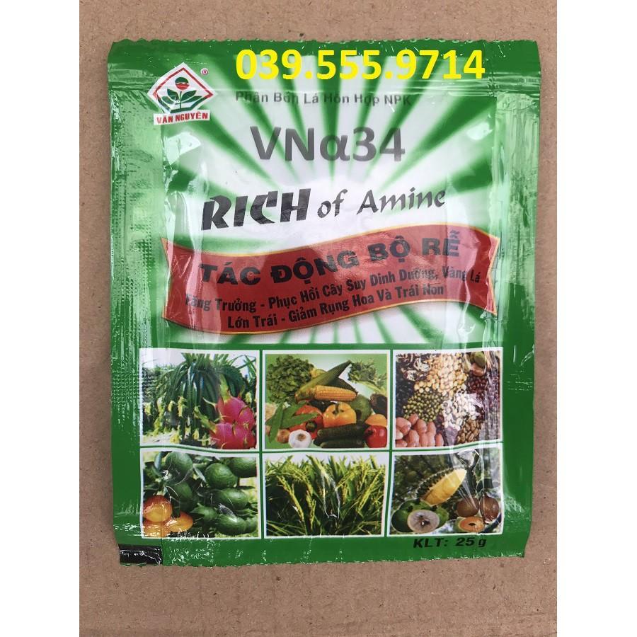 COMBO 5 GÓI PHÂN BÓN LÁ RICH OF AMINE GIẢM RỤNG HOA QUẢ