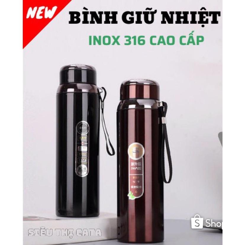 BÌNH NƯỚC GIỮ NHIỆT INOX 316 NHIỀU DUNG TÍCH CAO CẤP 600, 800, 1000ML Giữ Nhiệt Đến 12H