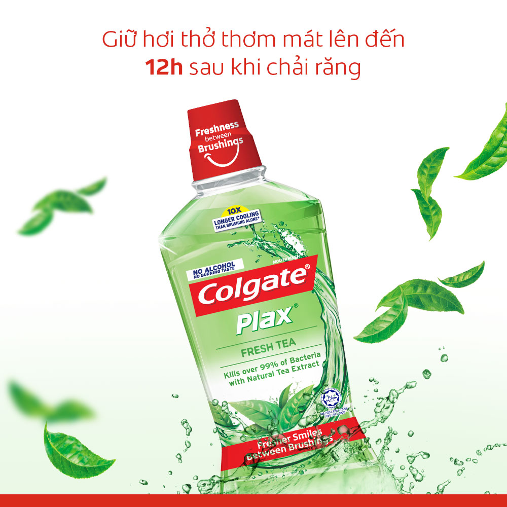 Nước súc miệng Colgate diệt 99% vi khuẩn Plax trà xanh 750ml