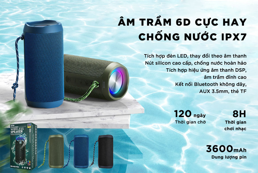 Loa Bluetooth thông minh kháng nước Remax RB-M28 hàng chính hãng