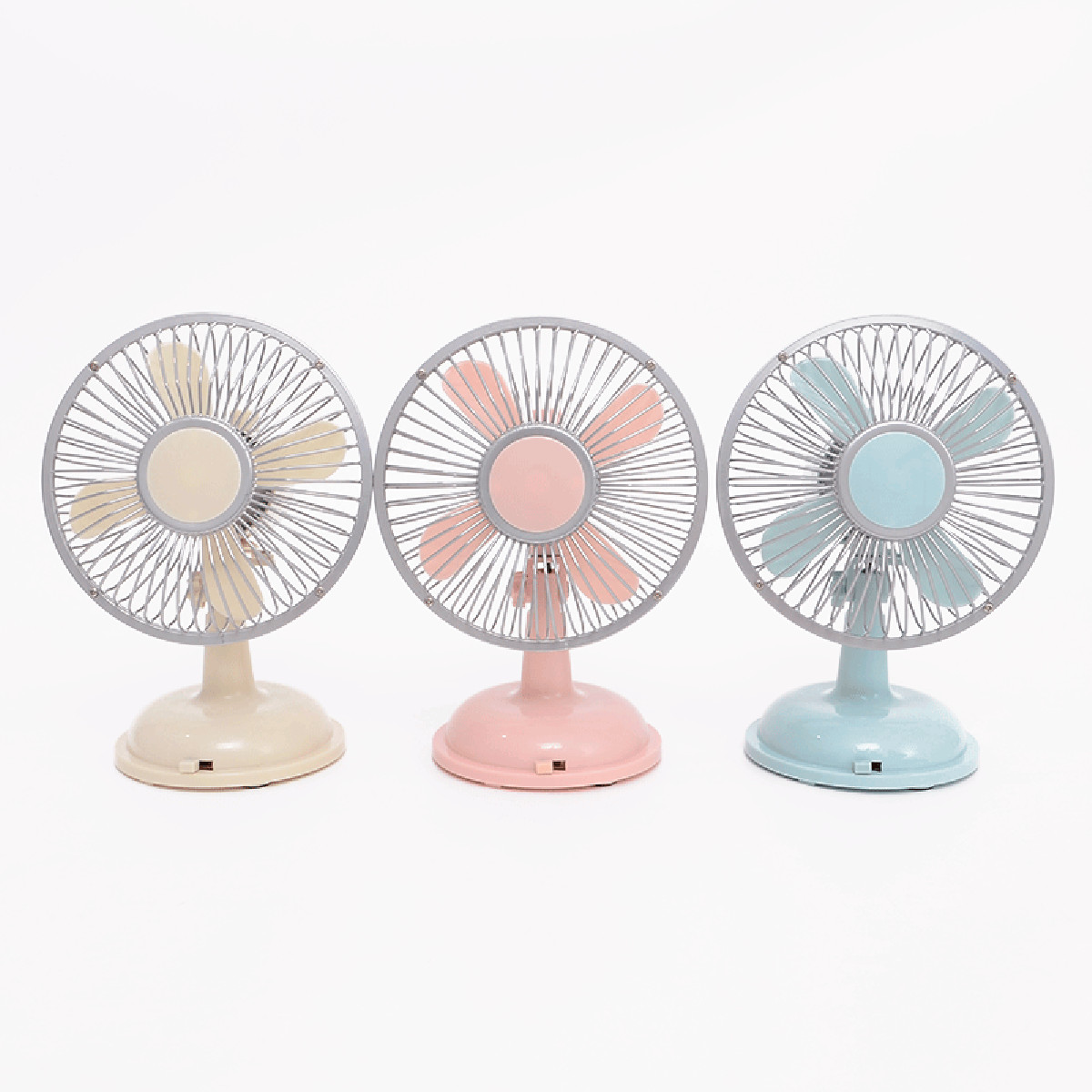 Quạt sạc USB super mini 2 chế độ gió MINIGOOD RETRO ELECTRIC FAN  phong cách Hàn Quốc hàng chính hãng - màu ngà voi - DMCTB181