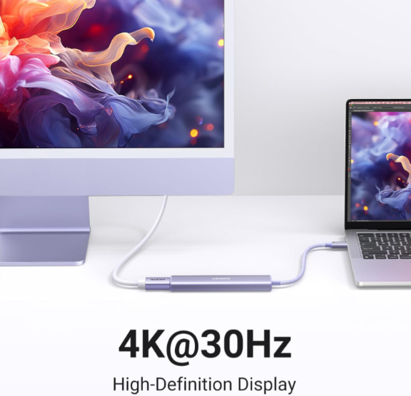 Cáp chuyển USB-C sang HDMI + PD 100W + 3 x USB 3.0 Ugreen 35582 - Hàng chính hãng