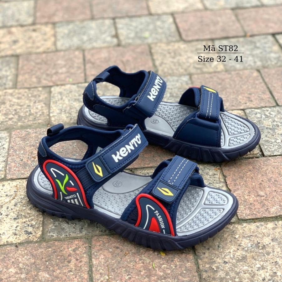 Giày sandal KENTO bé trai quai hậu dán êm nhẹ chống trơn trượt cao cấp cho trẻ em 6 - 15 tuổi đi học đi biển ST82