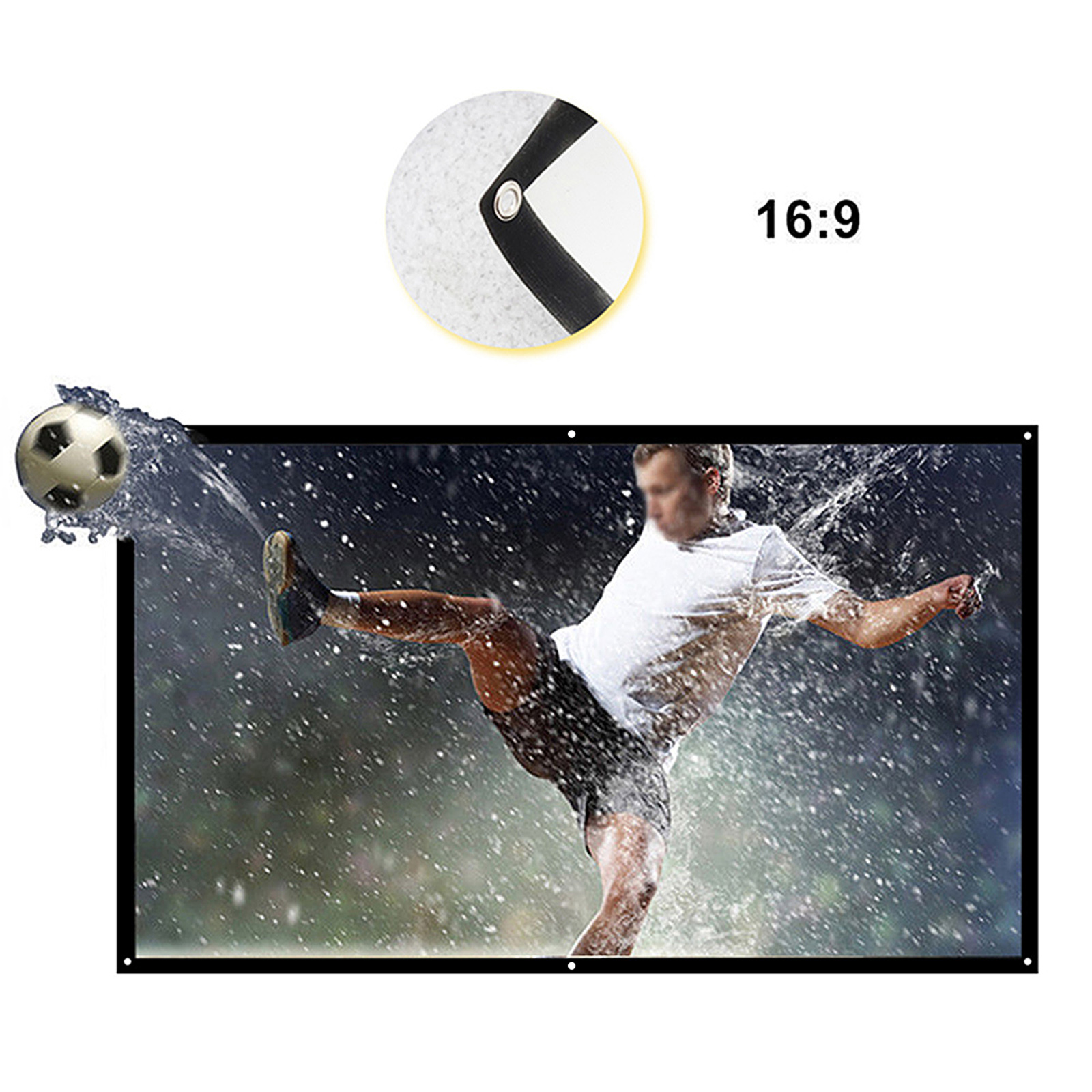 Màn Hình Máy Chiếu H70 70 Inch HD 16: 9 White Dacron Có Thể Gập Lại Dùng Làm Rạp Chiếu Phim Tại Nhà