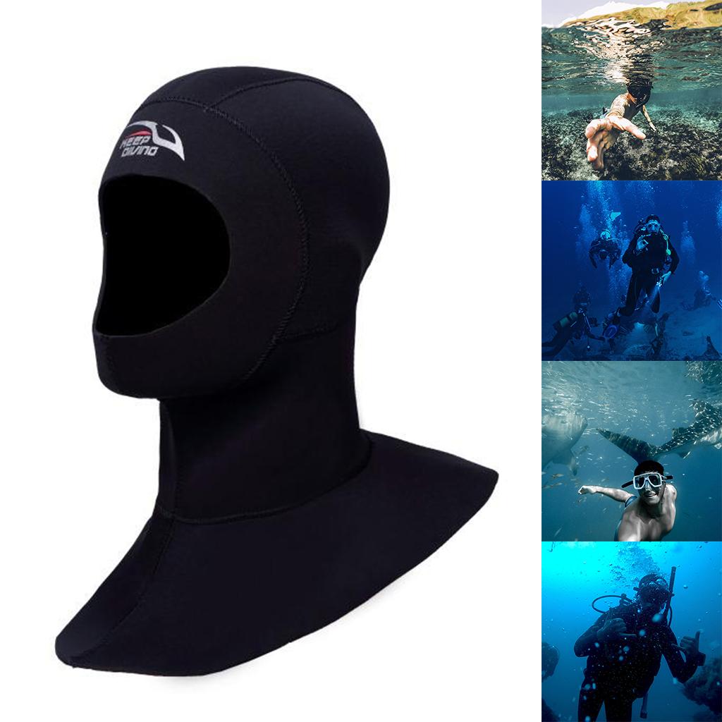 Diving Wetsuit Hood Adults Surfing Thermal Hat Dive Gear Black S
