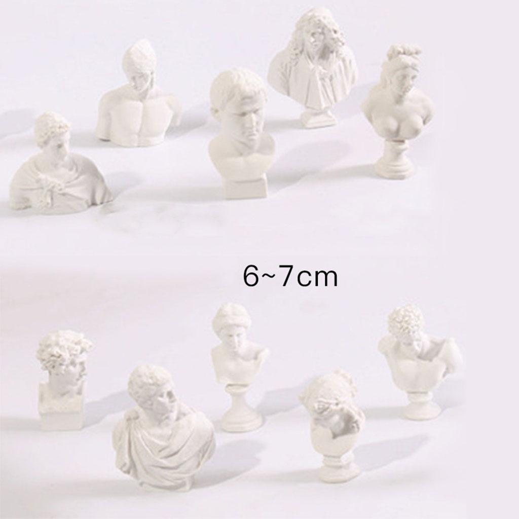 10 Pieces Mini Greek Head Bust Sculptures Drawing Sketch Statues Crafts