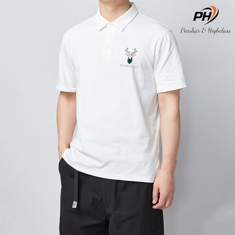 Áo Polo Nam thêu đầu hươu ,chất cotton cá sấu dày dặn mặc thoáng mát, full size phân phối độc quyền-PHSHOP204