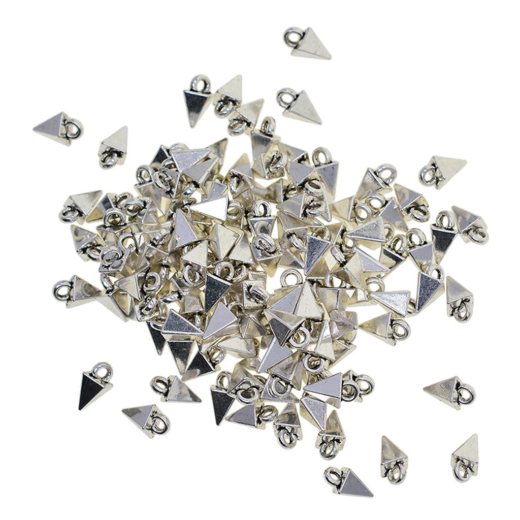 50/100 Pieces Pyramid Charms Craft Supplies Pendants Beads Charms Pendants for Crafting, Jewelry Findings Making Accessory For DIY Necklace Bracelet