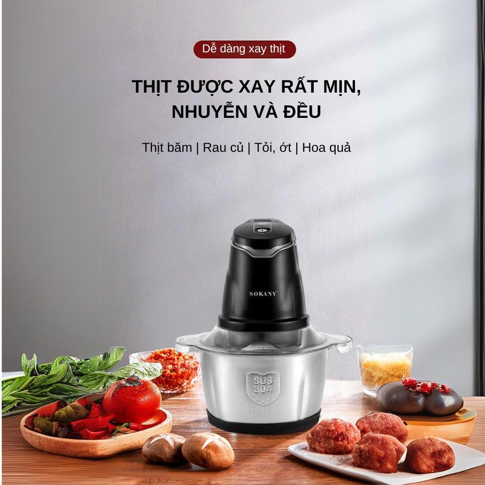 Máy xay thịt đa năng SOKANY SK-7020, dung tích 2L, lưỡi dao 2 tầng xay nhuyễn mọi thực phẩm - HÀNG CHÍNH HÃNG - DELIYA