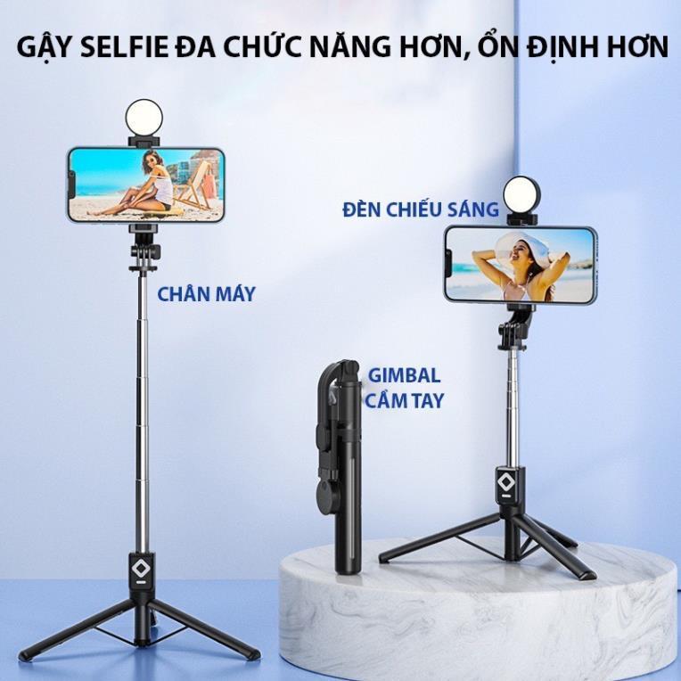 Gậy chụp ảnh 3 chân B11S, có đèn led trợ sáng, Gậy selfie chụp hình, tự sướng,bluetooth điều khiển từ xa