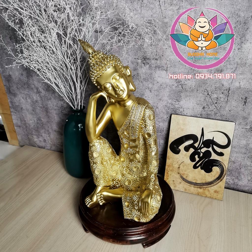 Tượng phật tam thế An nhiên màu vàng Nhật_phong thủy trang trí nhà cửa_Thờ cúng