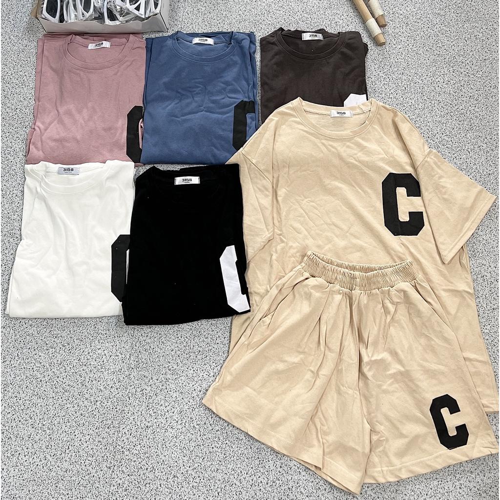 Set bộ thun cotton chữ C ngực - 41315