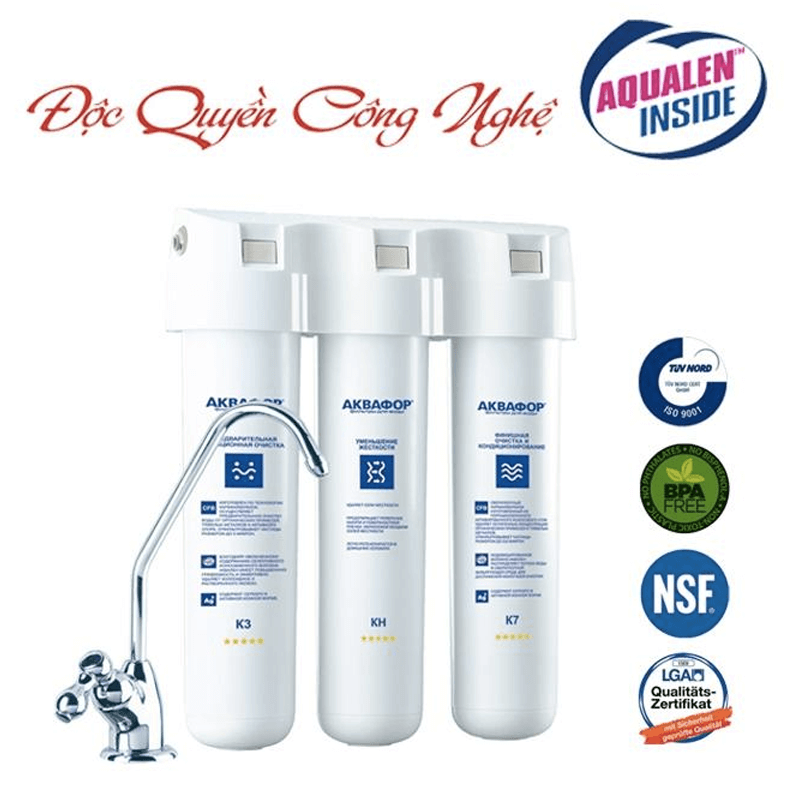 [MIỄN PHÍ VẬN CHUYỂN + LẮP ĐẶT] Máy Lọc Nước Uống Aquaphor CRYSTAL-ECO-H-MORION - Công nghệ NANO AQUALEN, Không dùng điện, Không nước thải, Công suất 6.000 - 9.000 Lít, Tặng lõi và bộ lọc thô - Hàng Chính Hãng