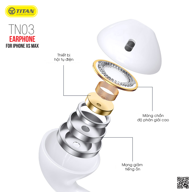 Tai nghe EarPod Lightning Titan TN03 - Hàng chính hãng