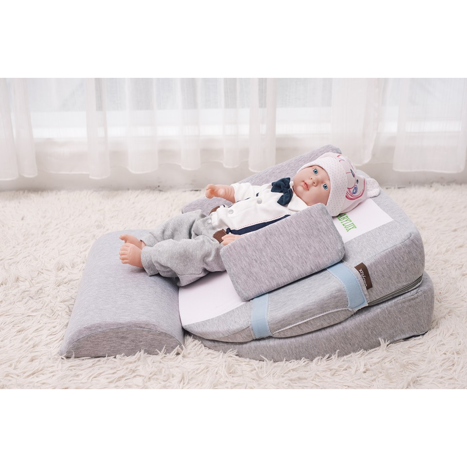 Gối chống trào ngược 15 độ (có thể điều chỉnh lên 30 độ) babylux ( Mã BL02+)( DÀNH CHO BÉ BỊ TRỚ + TRÀO NGƯỢC RẤT NẶNG): dùng cho trẻ sơ sinh 0-36 tháng