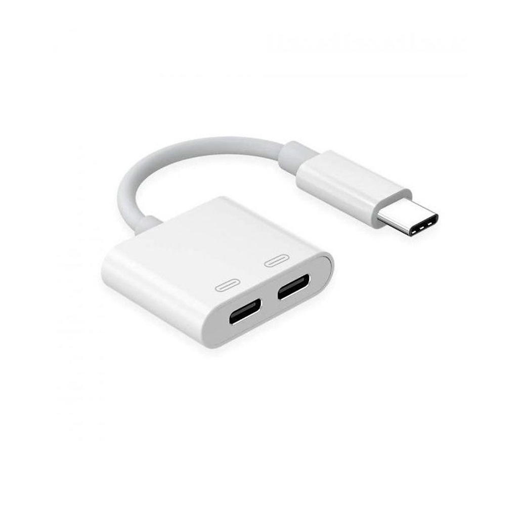 Bộ chuyển đổi giắc cắm tai nghe USB C sang 2 cổng USB C UGREEN CM232 - Hàng nhập khẩu chính hãng