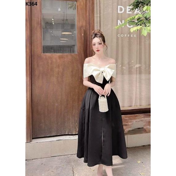 Đầm dự tiệc dáng xoè kết nơ ngực sexy sang chảnh