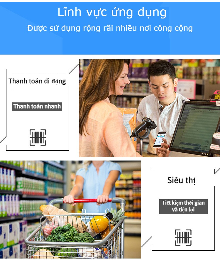 Máy quét mã vạch không dây YHD 1100CB 1D kết nối Bluetooth/ 2.4G dùng trên Điện thoại, pc - Hàng Nhập Khẩu