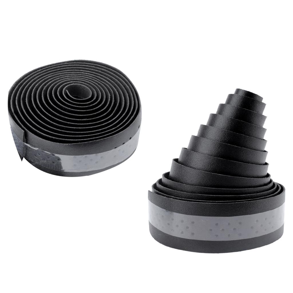 2 Chiếc Xe đạp Tay Cầm Băng PU Da Tay Cầm Dây đeo Thoáng Khí 1.9m
