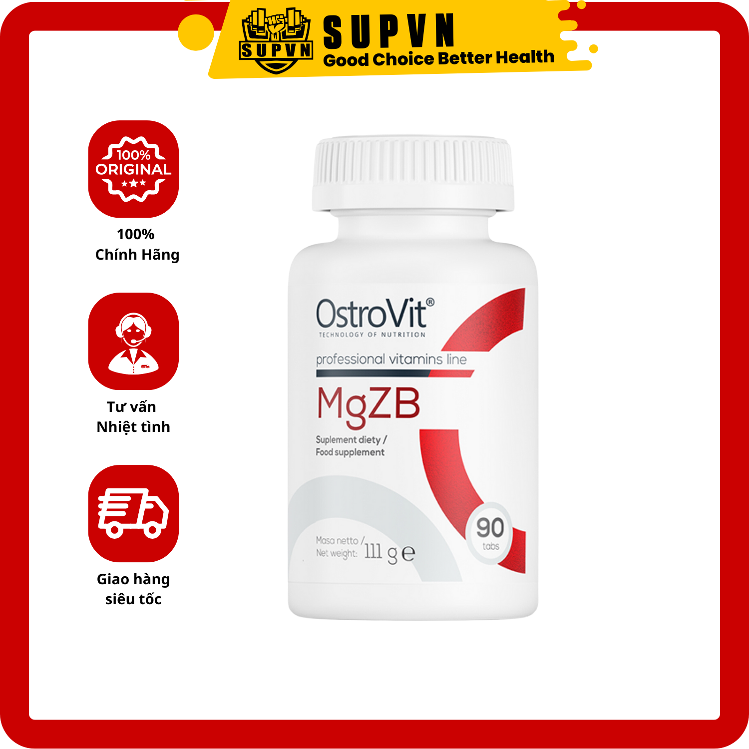 Zma Ostrovit Mgzb Ultra 90 - 120 Viên - Hỗ Trợ Tăng Test, Bổ Sung Vitamin Giúp Tăng Cường Sức Mạnh Và Hệ Miễn Dịch - Mgzb 90Viên