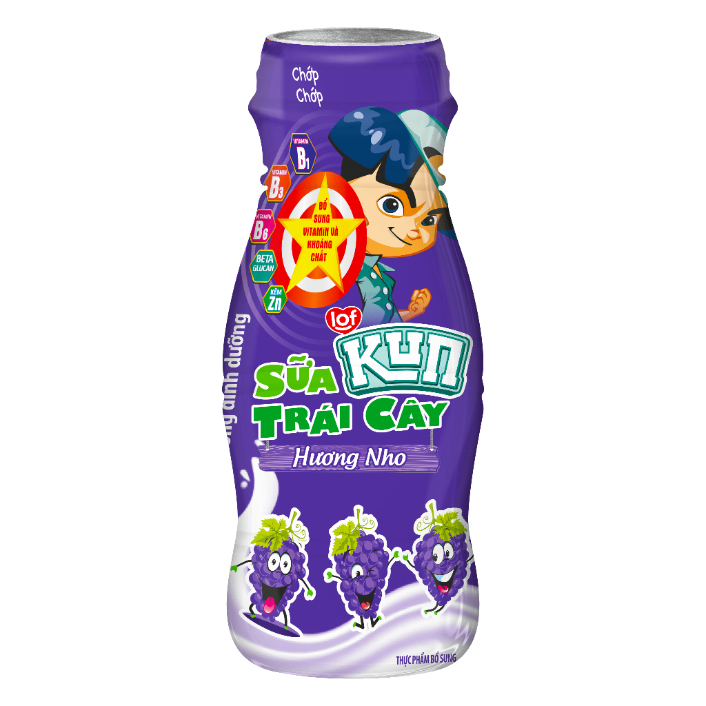 Thùng 48 chai Sữa trái cây KUN hương nho 85ml