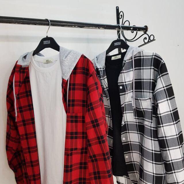 Áo UNISEX kiểu dáng sơ mi caro sọc to