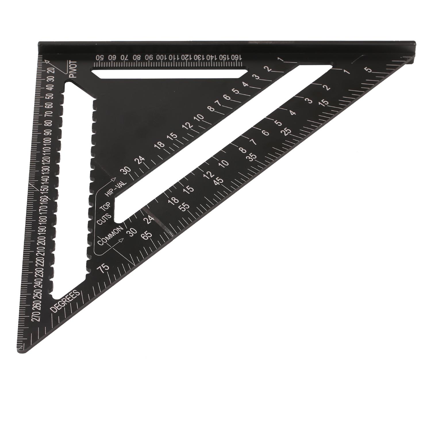 12 Inch Rafter Square Aluminum Alloy Metric Triangle Ruler Double Scale Triangle Protractor Layout Gauge High Precision