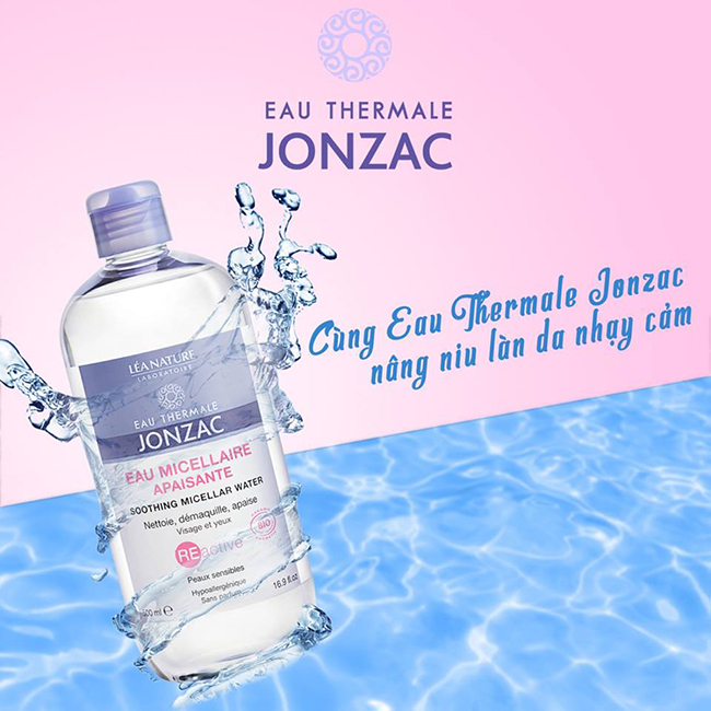 Combo Nước tẩy trang Eau Thermale Jonzac Dành cho da nhạy cảm và Kem dưỡng ẩm