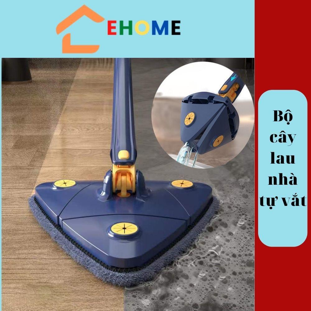 Cây lau nhà xoay 360 độ thông minh tự vắt chổi lau nhà tam giác tự giặt xoay 360 đa năng