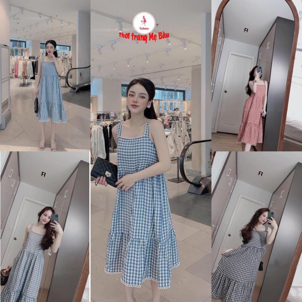 Váy bầu hai dây màu hè