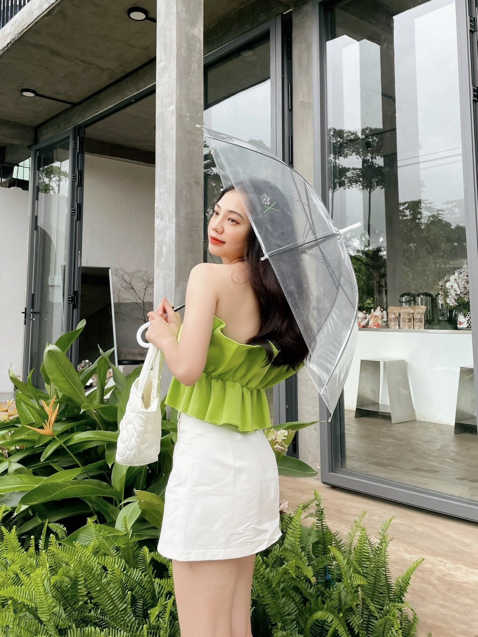 SET ÁO CROPTOP SUÔNG TRƠN ỐNG + CHÂN VÁY NGẮN DẠO PHỐ DỰ TIỆC GIÁNG SINH NOEL