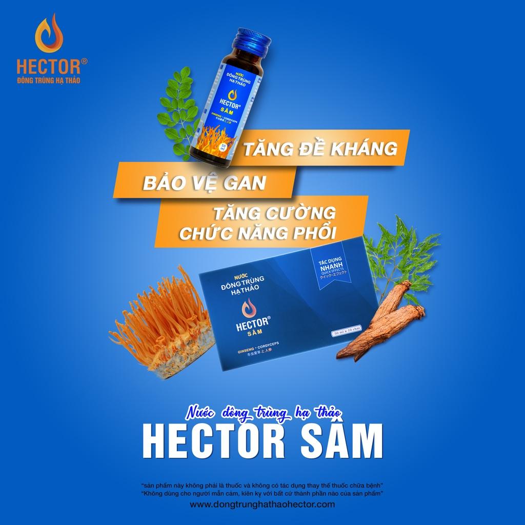 Hector Đông Trùng Hạ Thảo Sâm Chính Hãng Hộp 10 Chai x 50ml Tăng Cường Sinh Lực