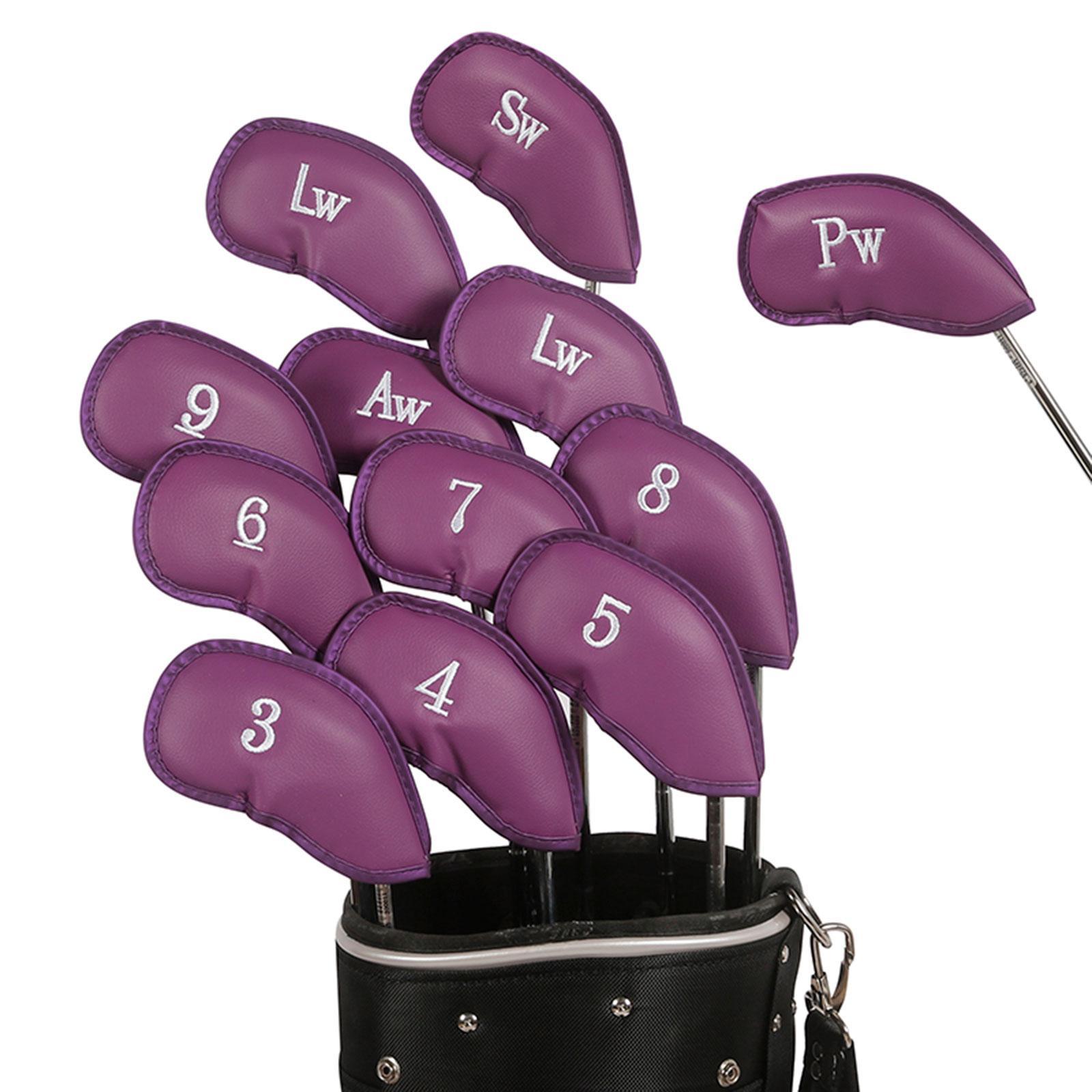 12Pcs Golf Iron Covers Set Golf Club Head Covers Gift, Embroidered Cover Head Protector with Number Tags for Most Irons Head, Travel