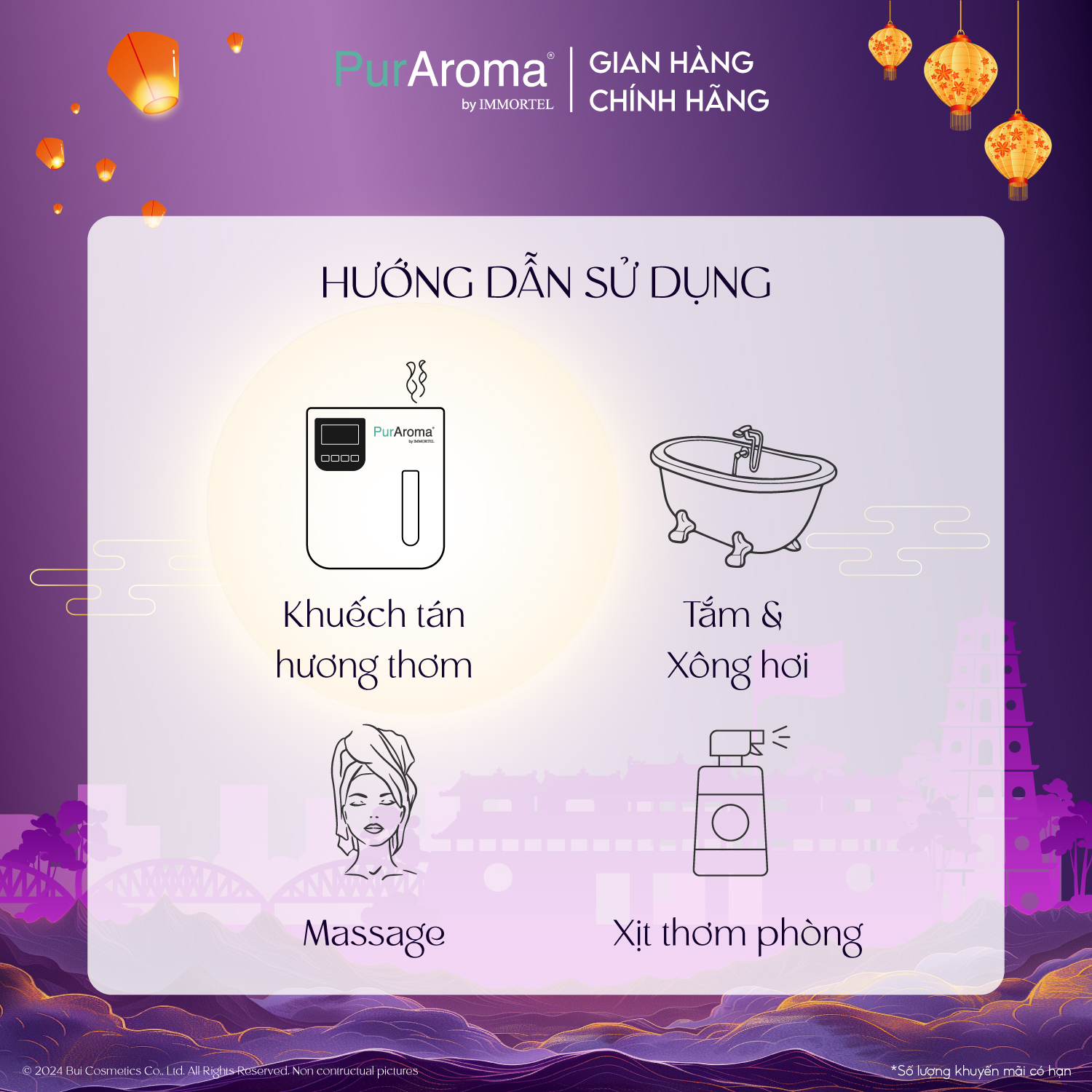 (BST Trung Thu) Combo Máy Khuếch Tán và Tinh Dầu Thiên Nhiên - Sử Dụng Ngay - Hàng chính hãng