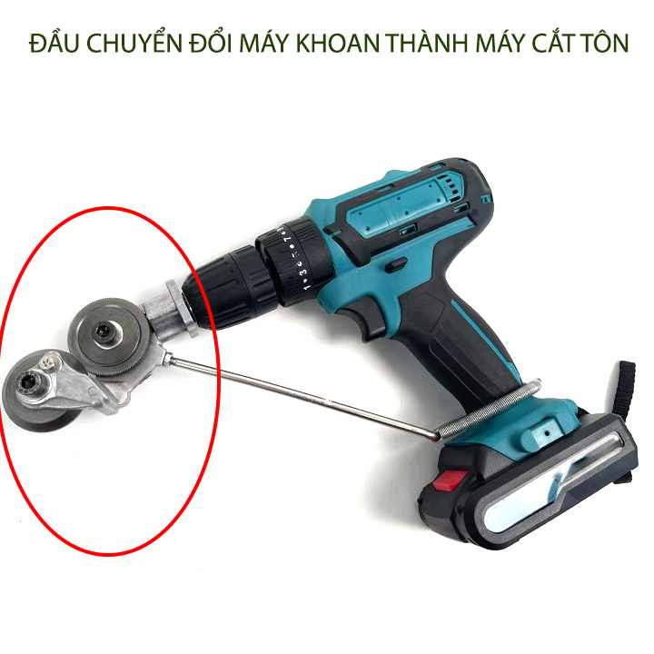 Đầu chuyển đổi máy khoan pin, bắn vít thành máy cắt tôn đa năng